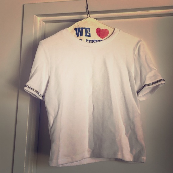 Zara crop top embellished tee - Picture 1 of 3